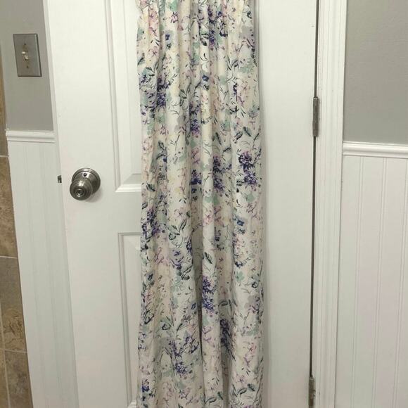 Winds Of Change Silk Blend Floral Whimsical Fairycore Halter Neck Maxi Dress SM - Picture 7 of 12